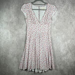 Denim‎ & Supply Ralph Lauren Mini Dress Womens 2 Pink Floral Cap Sleeve Festival